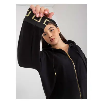 Black Plus Size Zipper Sweatshirt