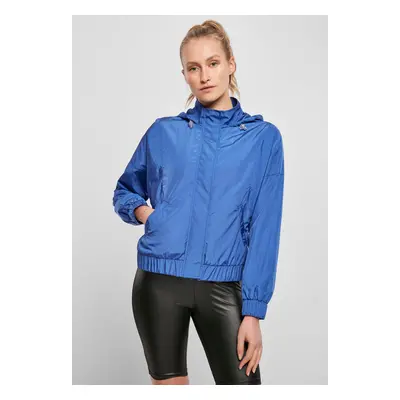 Women's Oversized Shiny Nylon Jacket Sports Blue Color