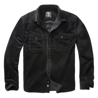 Corduroy classic long-sleeved shirt black