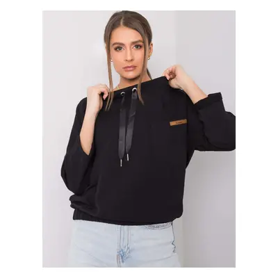 Black oversized cotton sweatshirt