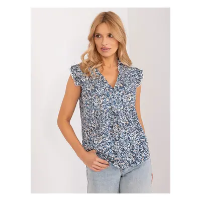 Dark blue viscose blouse SUBLEVEL