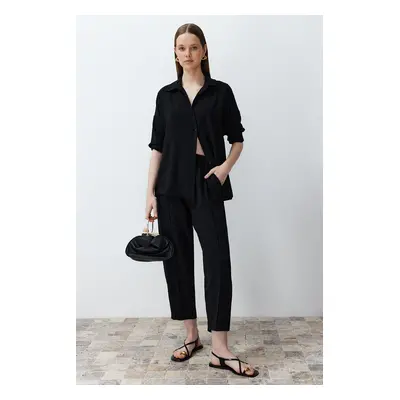 Trendyol Black Woven Shirt Trousers Aerobin Two Piece Set