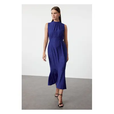 Trendyol Saks Jacquard A-Line Maxi Woven Dress