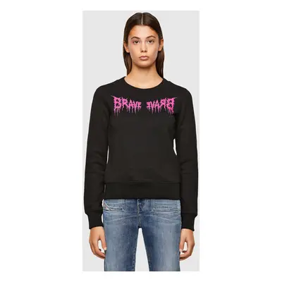 Diesel Sweatshirt - FAMOUS black with pink inscription