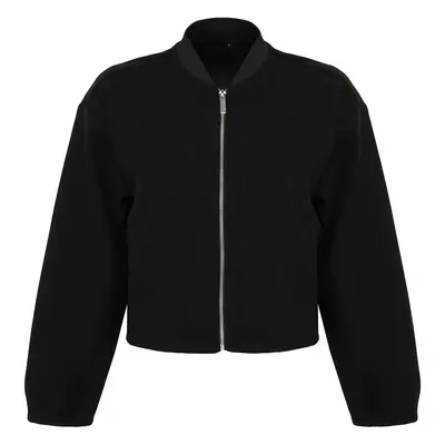 Trendyol Black Oversize Stamp Bomber Jacket Coat