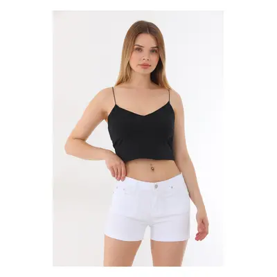 BİKELİFE Mini High Waist Lycra Stretchy Cotton Shorts & Bermuda