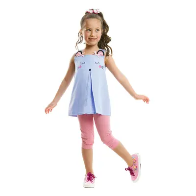 Denokids Blue Sleepy Girl Tunic Tights Set