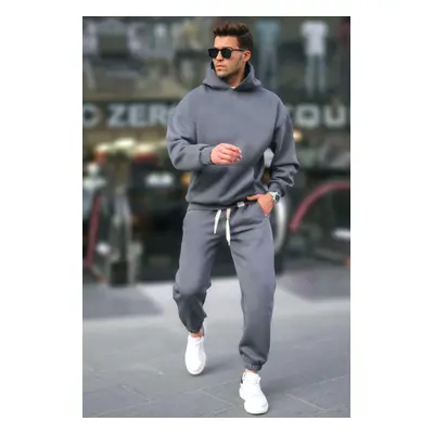 Madmext Smoky Hooded Basic Tracksuit Set