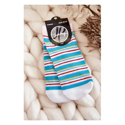 Youth socks with pattern stripes Multicolored