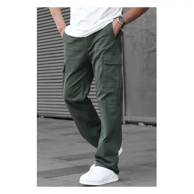 Madmext Men's Khaki Cargo Pocket Baggy Trousers