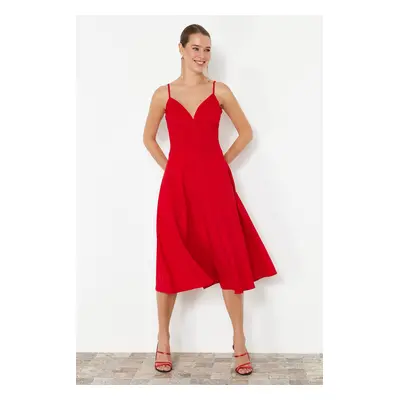 Trendyol Red A-Line Woven Dress