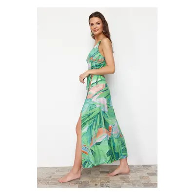 Trendyol Floral Pattern Maxi Woven Beach Dress