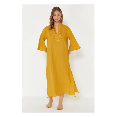 Trendyol Mustard Maxi Woven Kimono&Kaftan