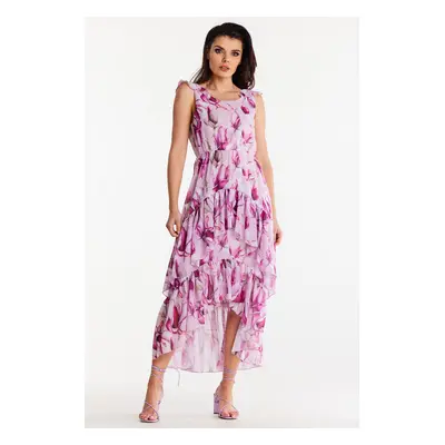 Awama Woman's Dress A500 Pink/Flowers