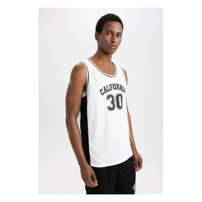 Defacto Fit Slim Fit Number Pattern Crew Neck Athlete Athlete