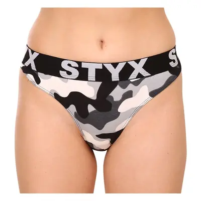 Women's thongs Styx art sports rubber camouflage