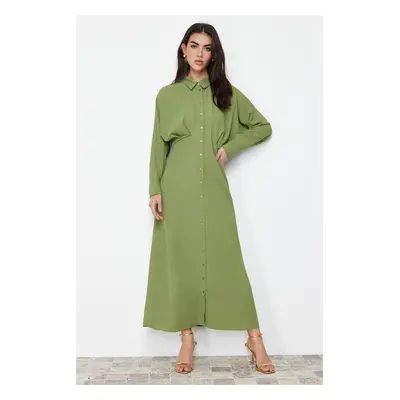 Trendyol Khaki Detailed Woven Shirt Dress