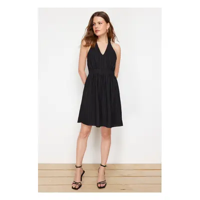 Trendyol Black Skirt Flounce Midi Woven Dress