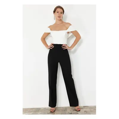 Trendyol Black-White Underwire Woven Jumpsuit