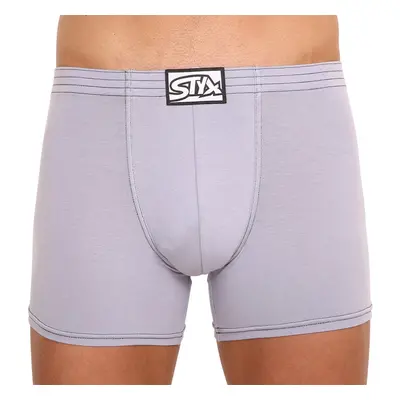 Men's boxers Styx long classic rubber light gray