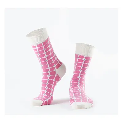 Pink women's plaid socks