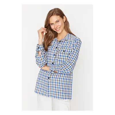 Trendyol Blue Shirt with Two Pockets