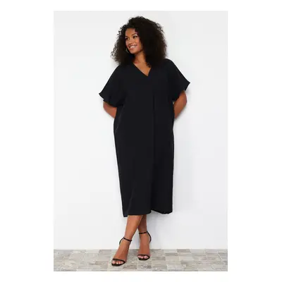 Trendyol Curve Black Midi Woven Dress