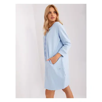 Light Blue Straight Sweatshirt Dress