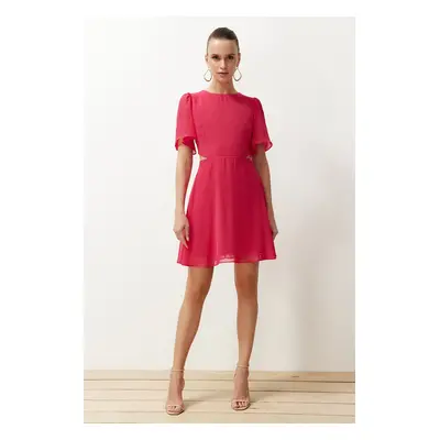 Trendyol Fuchsia Skirt Waist Opening Cut Out/Window Detail Mini Woven Dress