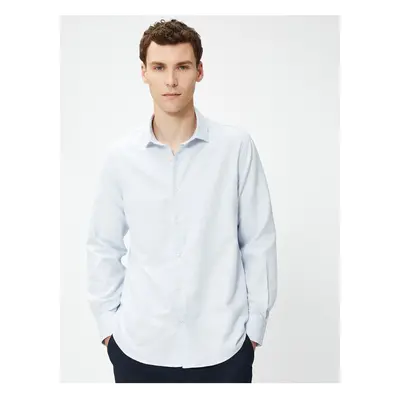 Koton Shirt with an Italian Collar Long Sleeve, Buttoned Non Iron