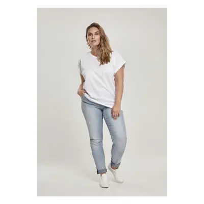 Women's Organic T-Shirt with Extended Shoulder White