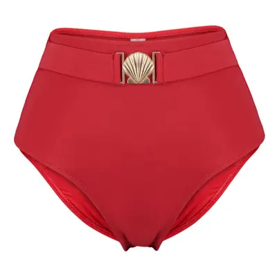 Trendyol Red Belt Premium Accessory High Waist Regular Bikini Bottom