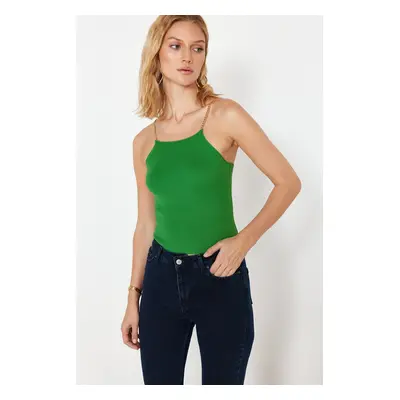 Trendyol Green Strappy Basic Top Knitwear Blouse