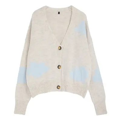 Trendyol Stone Soft Textured Cloud Patterned Knitwear Cardigan