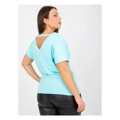 Plus size mint T-shirt with back neckline