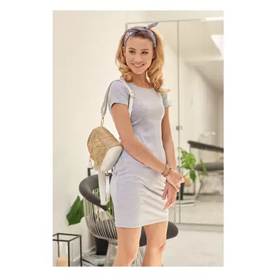 Light gray dress with short sleeves