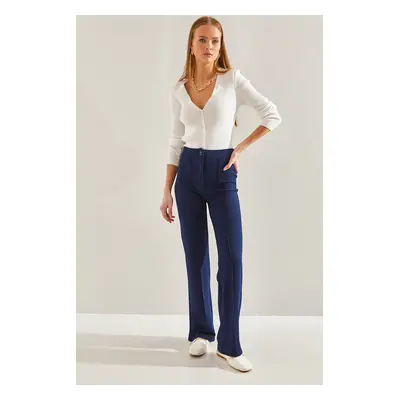 Bianco Lucci Women's Chestnut Palazzo Trousers