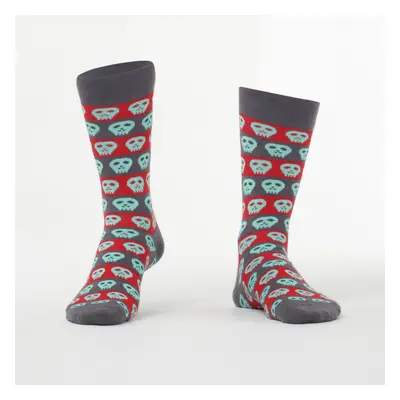 Gray men's socks with skulls