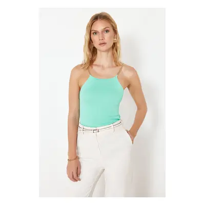 Trendyol Mint Strappy Basic Top Knitwear Blouse