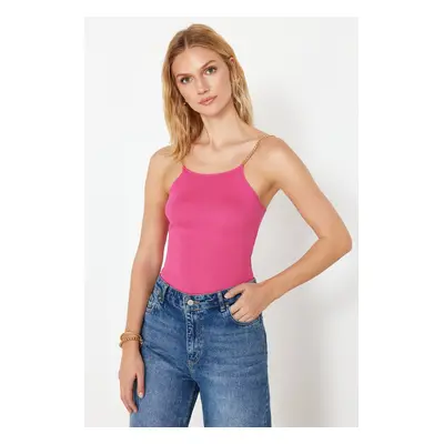 Trendyol Fuchsia Strappy Basic Top Knitwear Blouse