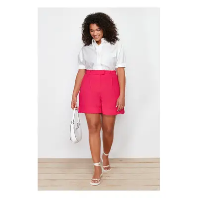 Trendyol Curve Pink Pleated Woven Shorts