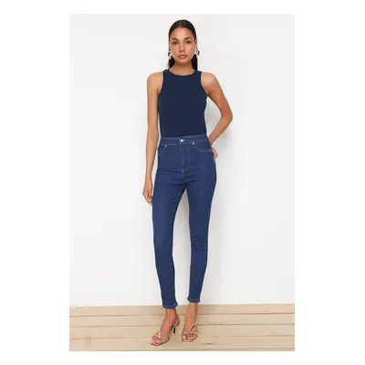 Trendyol Dark Blue High Waist Skinny Jeans