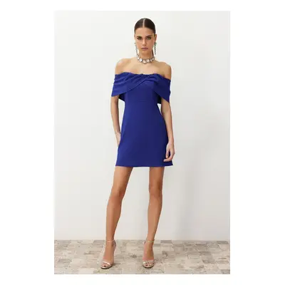 Trendyol Saks Carmen Collar Woven Short Dress