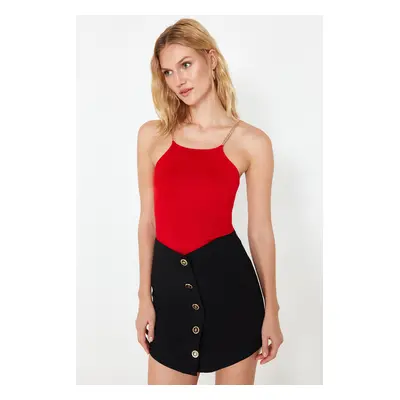 Trendyol Red Strappy Basic Top Knitwear Blouse