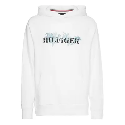 Tommy Hilfiger Sweatshirt - PALM FLORAL EMBRO CASUAL HOODY white