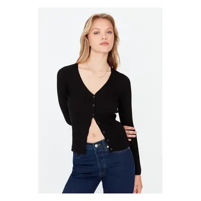 Trendyol Black Basic V nyakú kötöttáru Cardigan kötöttáru Cardigan