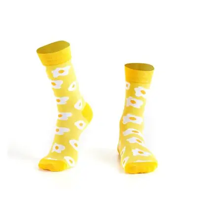 Yellow women's socks with eggs