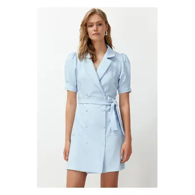 Trendyol Blue Belted Mini Woven Jacket Woven Dress