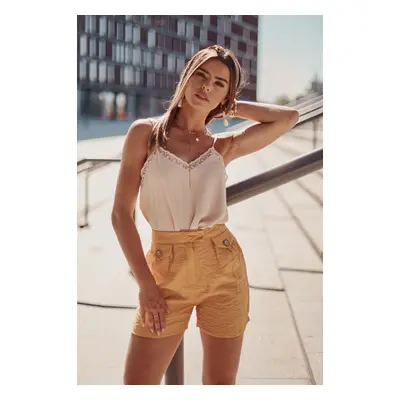 Yellow casual women's shorts