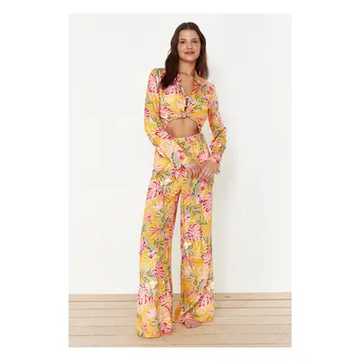 Trendyol Floral Patterned Woven Shirt and Pants Suit